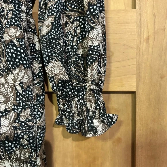 MELLODAY Black and Brown Patterned Dress - Picture 4 of 10